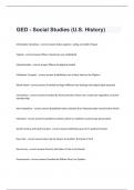 GED - Social Studies (U.S. History) Study Guide Exam.