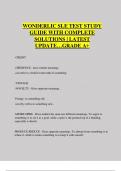 WONDERLIC SLE TEST STUDY  GUIDE WITH COMPLETE  SOLUTIONS | LATEST  UPDATE…GRADE A+ 