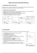 Summary Notes on GCSE CHEMISTRY PRACTICALS 