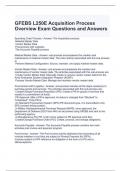 GFEBS L250E Acquisition Process Overview Exam Questions and Answers- Graded A
