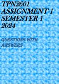 TPN2601 Assignment 1 (COMPLETE ANSWERS) 2024