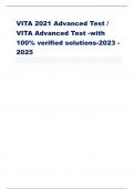 VITA 2021 Advanced Test / VITA Advanced Test -with 100% verified solutions-2023 - 2025
