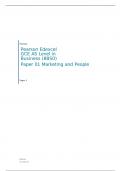 Edexcel GCE AS Level in Business (8BS0) Paper 01 Marketing and People MARK SCHEME 2023