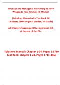 Financial and Managerial Accounting 4th Edition By Jerry Weygandt, Paul Kimmel, Jill Mitchell (Solutions Manual with Test Bank All Chapters, 100% Original Verified, A+ Grade) 