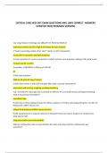 CRITICAL CARE HESI EXIT EXAM QUESTIONS AND 100% CORRECT ANSWERS  UPDATED 2022/2023(NEW VERSION) 1.pt. long history of smoking; sob; ABG pH7.25, PCO2 50, HCO3 24 respiratory acidosis (if CO2 is high it will always be resp. acidosis) 2."heart is pounding