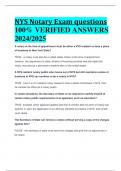 NYS Notary Exam questions 100% VERIFIED ANSWERS  2024/2025