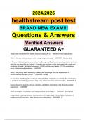 2024/2025 healthstream post test BRAND NEW EXAM!!! Questions & Answers Verified Answers GUARANTEED A+