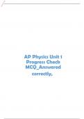 AP Physics Unit 1 Progress Check MCQ_Answered correctly