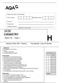 (bundled)ACTUAL QUESTIONS FOR 2023 GCSE AQA HIGH TRIPLE SCIENCE CHEMISTRY PAPER 1 QPwith attached mark scheme 