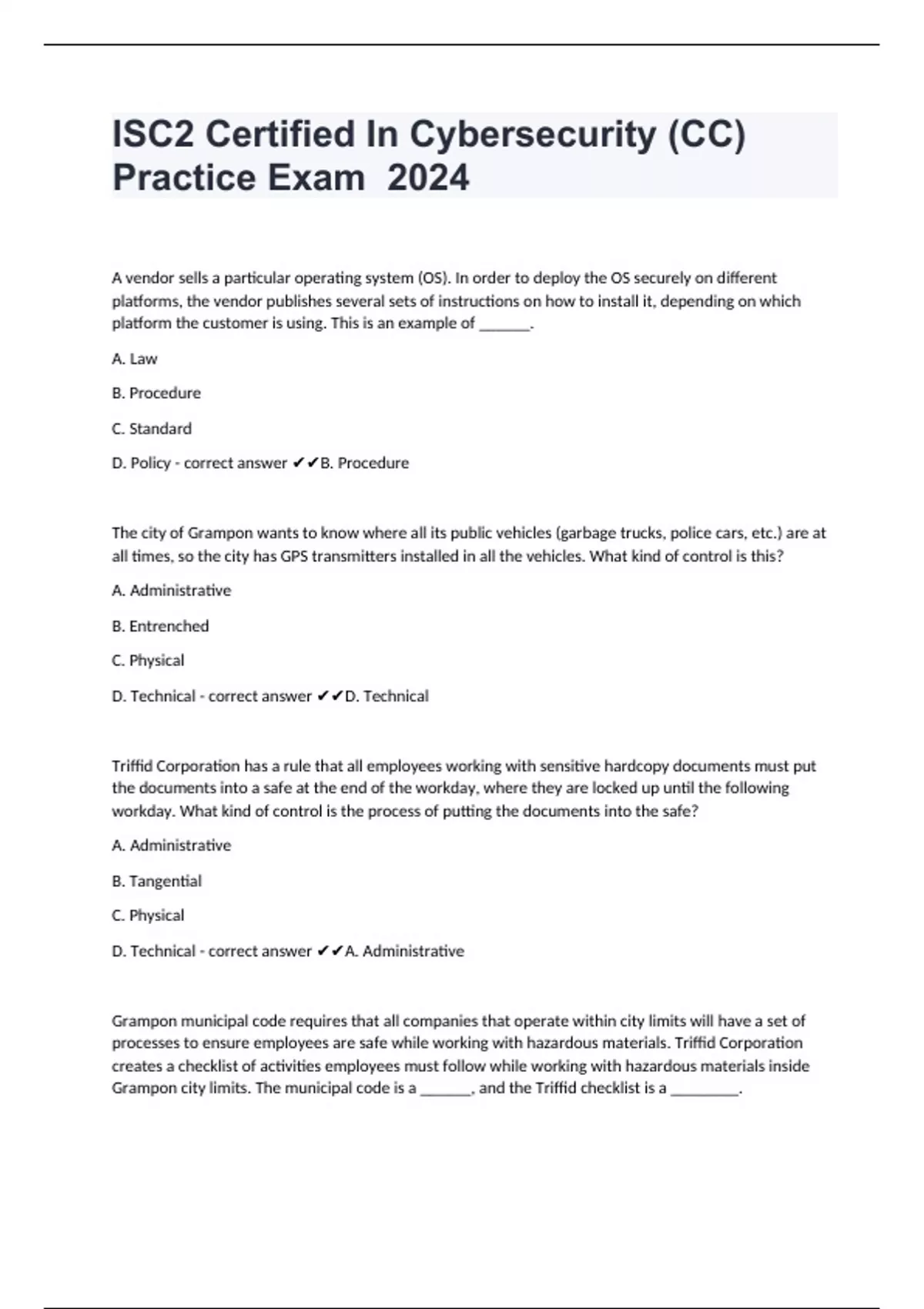 Isc2 Certified In Cybersecurity Cc Practice Exam 2024 Isc2 Certified In Cybersecurity