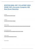 NYSTCE ESOL CST 116 LATEST 2024  EXAM 100% Accurate Complete 400  Real Exam Question