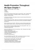 Health Promotion Throughout life Span Chapter 1 A+ RATED
