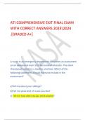 ATI COMPREHENSIVE EXIT FINAL EXAM  WITH CORRECT ANSWERS   .[GRADED A+]