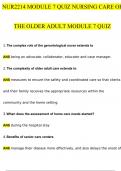 NUR2214 MODULE 7 QUIZ NURSING CARE OF THE OLDER ADULT MODULE 7 QUIZ