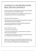 CONTRACT LAW REAL ESTATE CONTRACT REVIEW NOTES