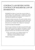 CONTRACT OF LAW BAILMENT & BANKRUPTCY REVIEW NOTES.