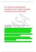 ATI CAPSTONE COMPREHENSIVE  ASSESMENT A WITH CORRECT ANSWERS  20232024.[ACTUAL EXAM 100%]