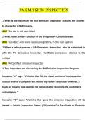 PA emission inspection Questions with 100% Correct Answers | Updated & Verified