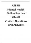 ATI RN Mental Health Online Practice 2024 B Verified Questions and Answers