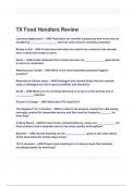 TX Food Handlers Review Questions with correct Answers 2024/2025( A+ GRADED 100% VERIFIED).