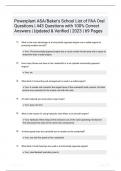 Powerplant ASABakers School List of FAA Oral Questions  443 Questions with 100 Correct Answers  Updated  Verified  2023  69 Pages
