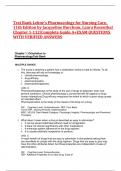 Test Bank Lehne's Pharmacology for Nursing Care,  11th Edition by Jacqueline Burchum, Laura Rosenthal  Chapter 1-112|Complete Guide A+EXAM QUESTIONS  WITH VERIFIED ANSWERS