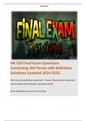 NR 509 Final Exam Questions Containing 304 Terms with Definitive Solutions Updated 2024-2025. Terms like: What are you auscultating on abdomen? - Answer: Bowel sounds x4 quadrants (may be absent with perforation, peritonitis and BO)