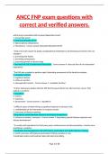 ANCC FNP exam questions with correct and verified answers. Graded A+
