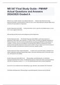 NR 547 Final Study Guide - PMHNP Actual Questions and Answers 2024/2025 Graded A