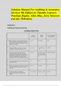 Solution Manual For Auditing & Assurance Services 9th Edition by Timothy Louwers, Penelope Bagley, Allen Blay, Jerry Strawser and Jay Thibodeau