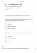 MLS 121 Laboratory Final Exam Questions & Answers 2024 update