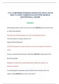 CNA (CERTIFIED NURSING ASSISTANT) FINAL EXAM 2024/ 3 LATEST VERSIONS EACH WITH 100 REAL QUESTIONS/A+ GRADE 
