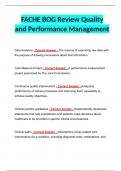 FACHE BOG Review Quality and Performance Management