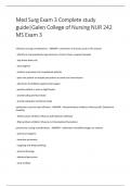 Med Surg Exam 3 Complete study  guide|Galen College of Nursing NUR 242  MS Exam 3