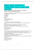 MGMT 3850 CHAPTER 13  HOMEWORK QUESTIONS AND  ANSWES