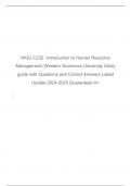 WGU C232 - Introduction to Human Resource Management (Western Governors University Study guide with Questions and Correct Answers Latest Update 2024-2025 Guaranteed A+