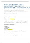WGU C795 CYBER SECURITY MANAGEMENT II TACTICAL QUESTIONS AND ANSWERS 100% PASS