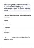 1 Exam Prep NASCLA Contractor's Guide to Business, Law, and Project Management, Florida 1st Edition Practice Test 2