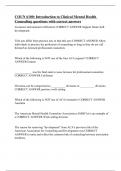 COUN 6100: Introduction to Clinical Mental Health Counseling questions with correct answers