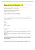 Foundations of Reading 190|50 Questions And Answers Graded A+|17 Pages