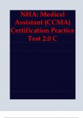 NHA Medical Assistant (CCMA) Certification Practice Test 2.0 C.