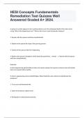 HESI Concepts Fundamentals Remediation Test Quizzes Well Answered Graded A+ 2024.