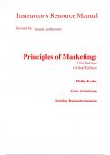 Instructor Manual with Test Bank For Principles of Marketing 19th Edition (Global Edition) By Philip Kotler, Gary Armstrong, Sridhar Balasubramanian (All Chapters, 100% Original Verified, A+ Grade)