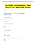 WGU C955 Statistics Latest Exam  With Correct Question & Answer