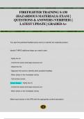 FIREFIGHTER TRAINING S-130  (HAZARDOUS MATERIALS) EXAM |  QUESTIONS & ANSWERS (VERIFIED) |  LATEST UPDATE | GRADED A+