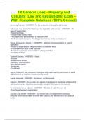 Texas Property and Casualty Insurance Policies - State Licensing Test BUNDE || All Questions & Answers (100% Expert Verified- Rated A+)