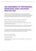 OAE Assessment of Professional Knowledge:100 Early Childhood Practice Test Questions With Complete Solutions|2024|31 Pages