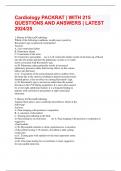 Cardiology PACKRAT | WITH 215 QUESTIONS AND ANSWERS | LATEST 2024/25