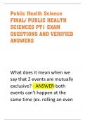 Public Health Science FINAL/ PUBLIC HEALTH SCIENCES PT1 EXAM QUESTIONS AND VERIFIED ANSWERS