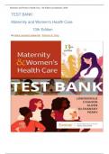 Test Bank - Maternity and Women’s Health Care, 13th Edition (Lowdermilk, 2024)latest edition with verified questions and answers